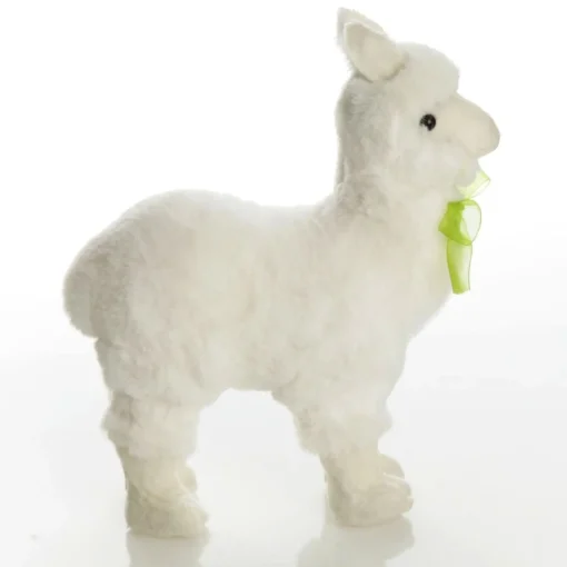 Fluffy White Llama with Green Bow Discount