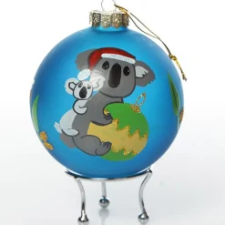 Frosted Blue Australiana Koala Christmas Bauble Fashion