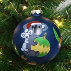 Frosted Blue Australiana Koala Christmas Bauble Fashion
