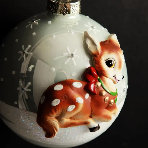 Frosted Glass 3D Bambi Christmas Bauble Outlet