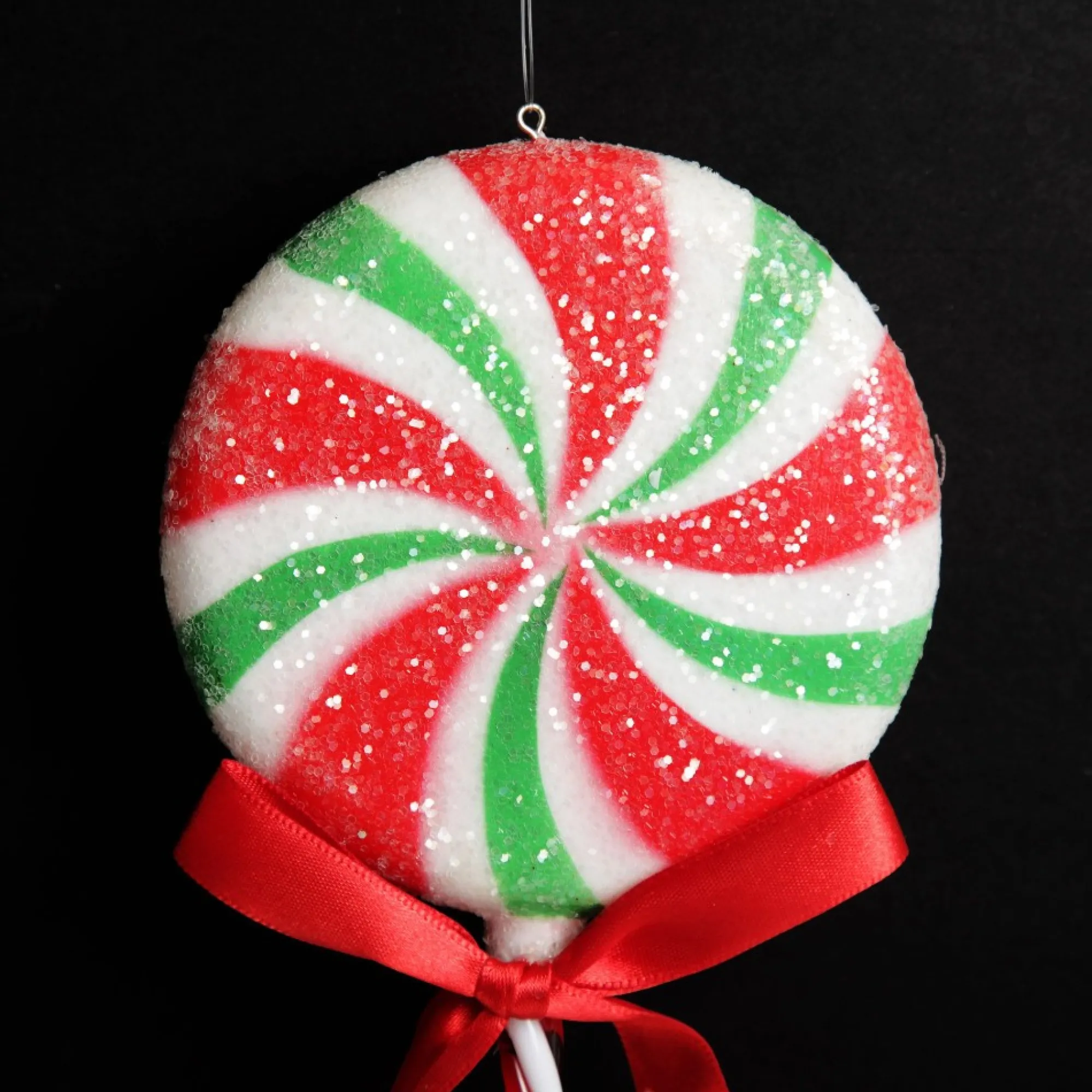 Frosted Green Peppermint Lollipop Tree Decoration - Set of 2 Discount