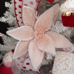 Frosted Pink Flower Clip with White Edge Hot