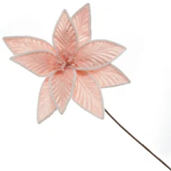 Frosted Pink Flower Clip with White Edge Hot
