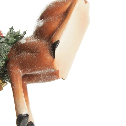 Frosted Retro Bambi Christmas Ornaments with Trees - Set of 2 Discount
