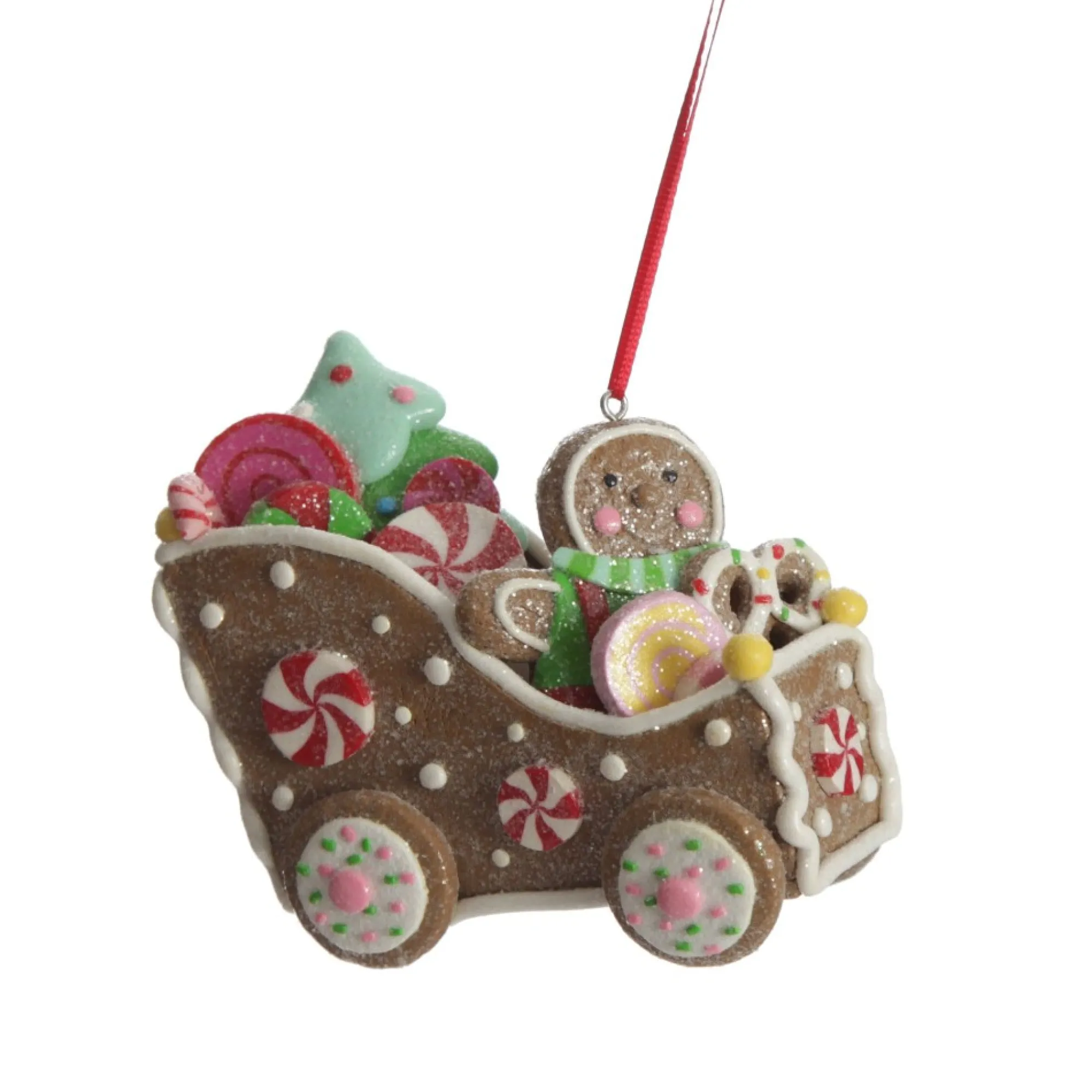 Gingerbread Man in Car Christmas Tree Decoration Best