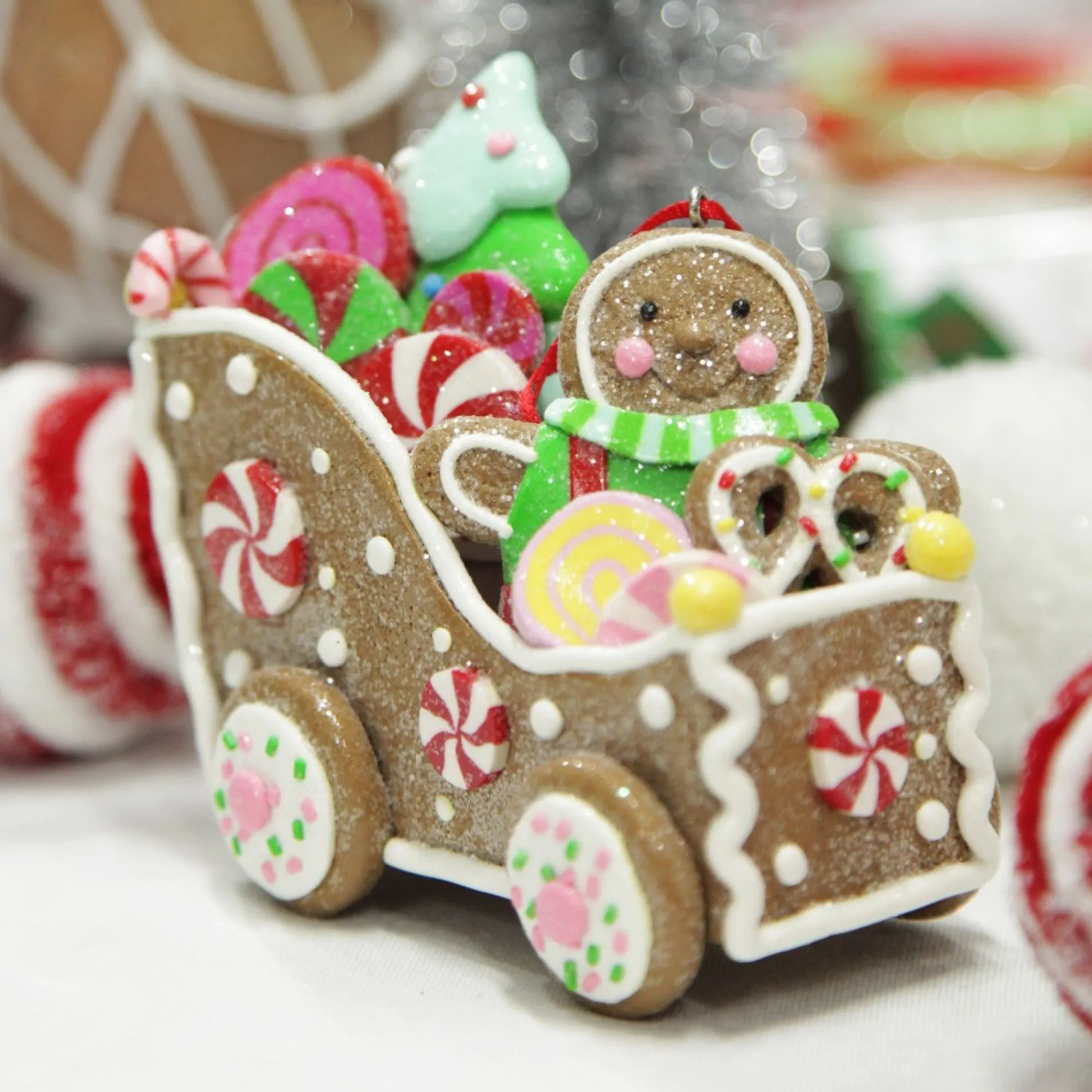Gingerbread Man in Car Christmas Tree Decoration Best