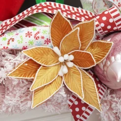 Gingerbread Poinsettia Flower Stem Cheap