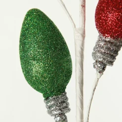 Glitter Light Bulb Christmas Tree Pick Cheap