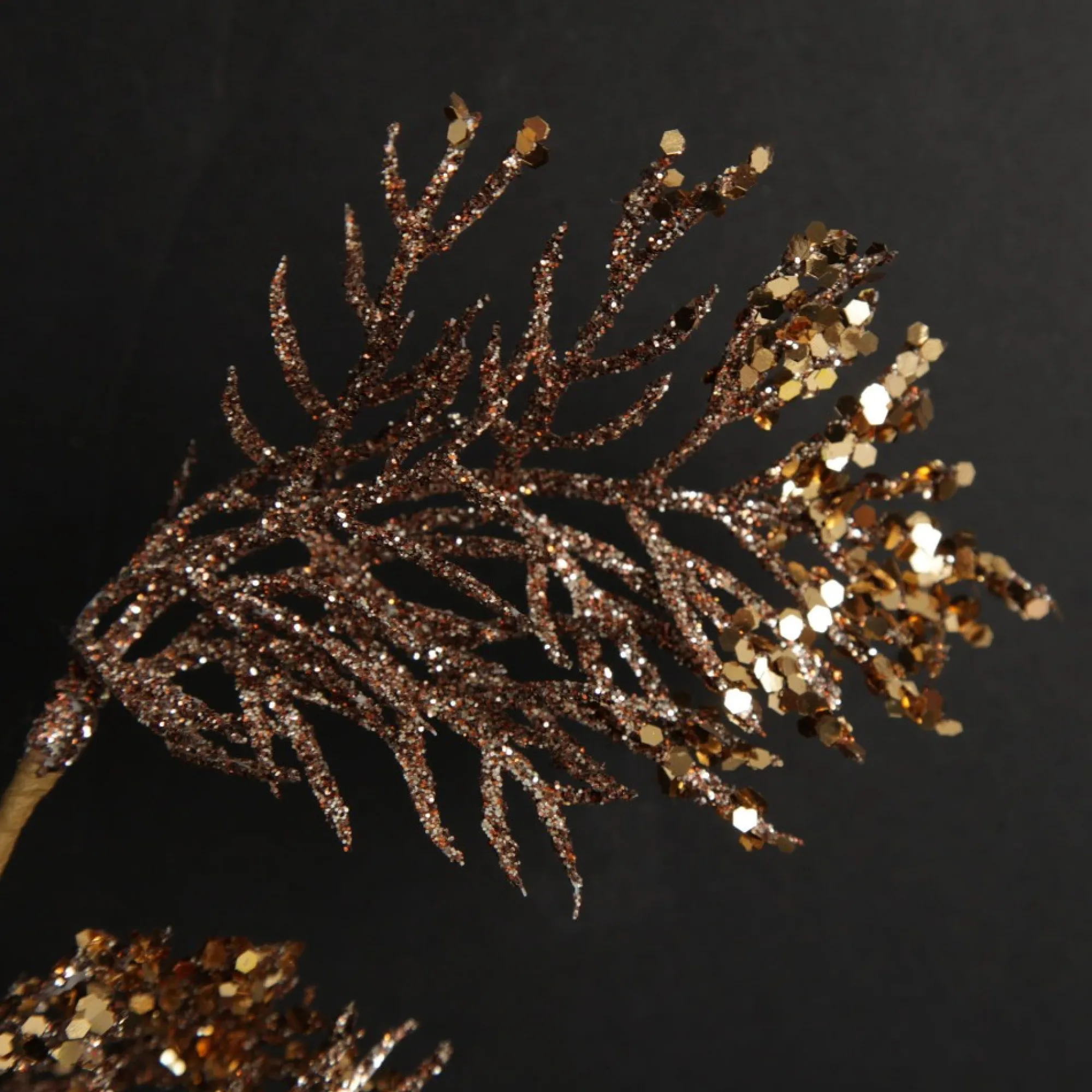 Glittered Copper Branch Spray Sale