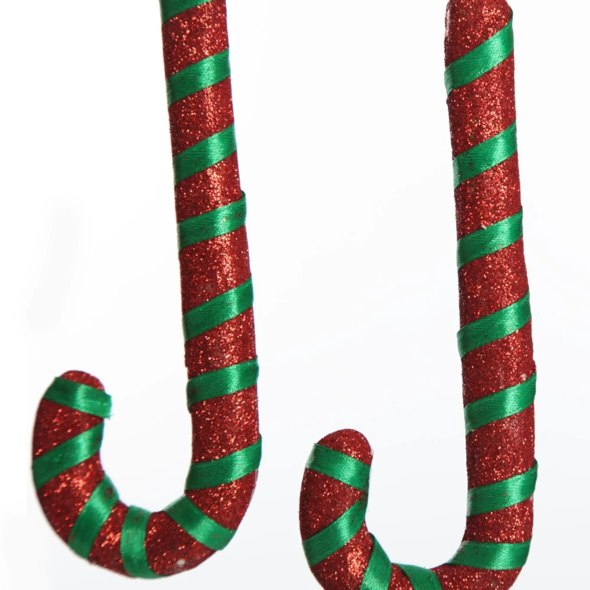 Glittered Green and Red Candy Cane Pick - Pack of 3 Store