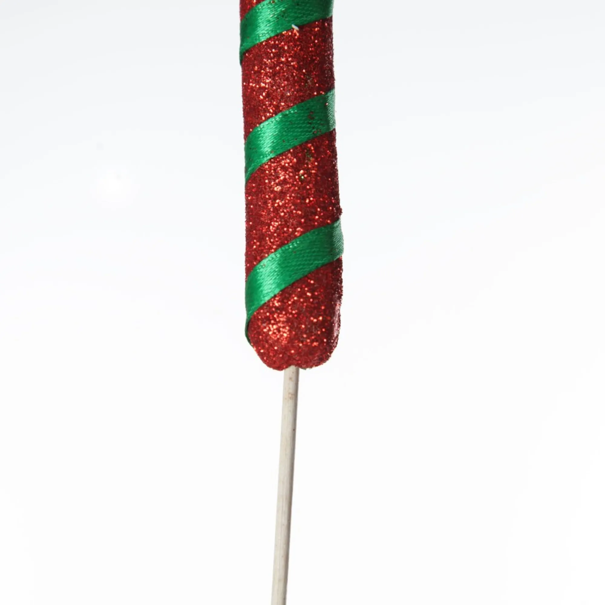 Glittered Green and Red Candy Cane Pick - Pack of 3 Store