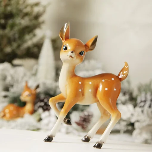 Glossy Retro Bambi Christmas Ornaments - Set of 2 Cheap