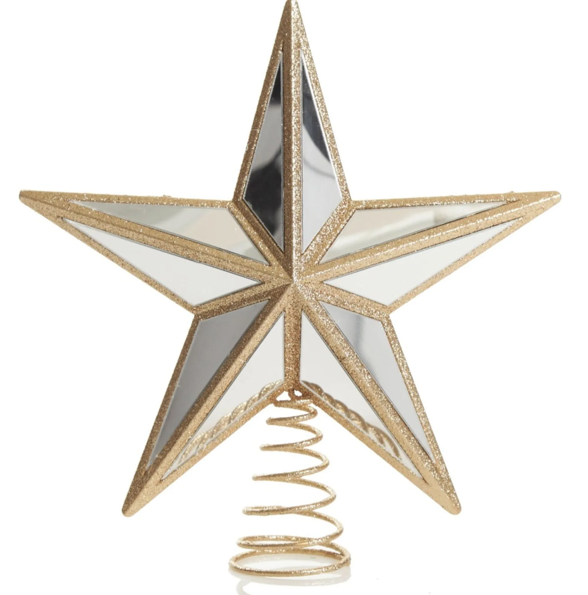 Gold and Mirror 3D Star Christmas Tree Topper Online