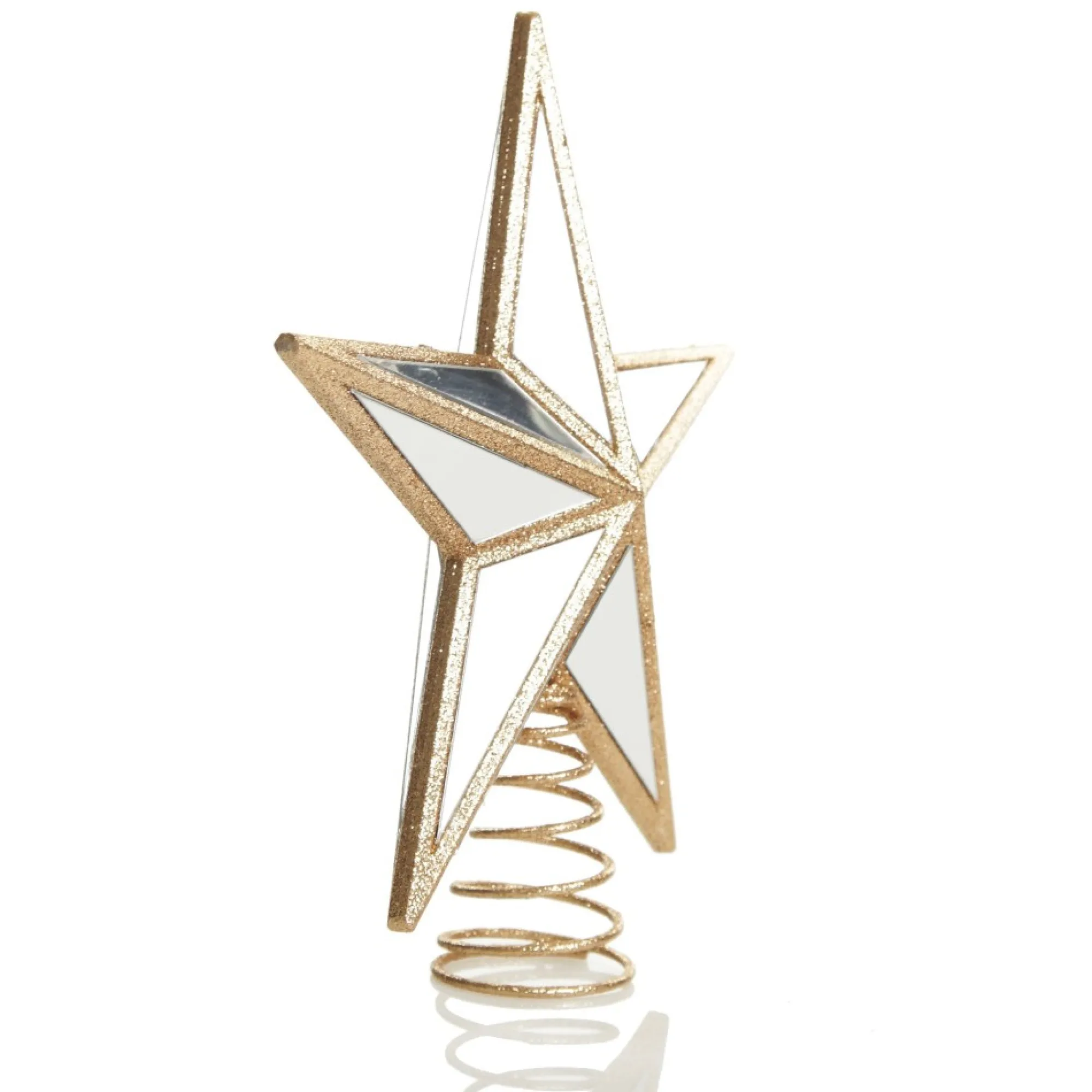 Gold and Mirror 3D Star Christmas Tree Topper Online
