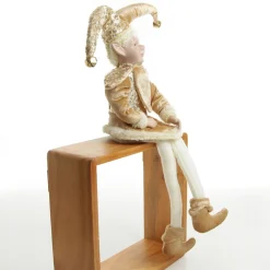 Gold Elf Sitting Christmas Ornament Shop
