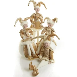 Gold Elf Sitting Christmas Ornament Shop
