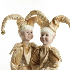 Gold Elf Standing Christmas Ornament Discount