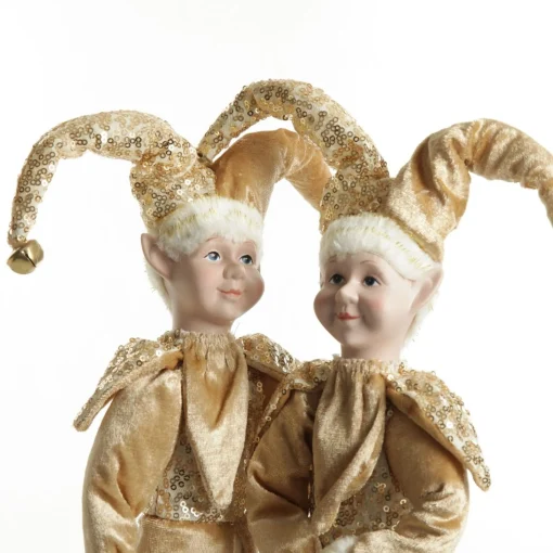 Gold Elf Standing Christmas Ornament Discount