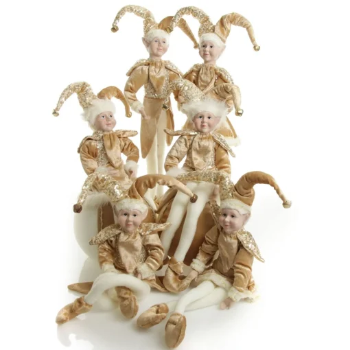 Gold Elf Standing Christmas Ornament Discount