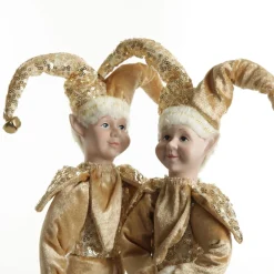 Gold Elf Standing Christmas Ornament Discount