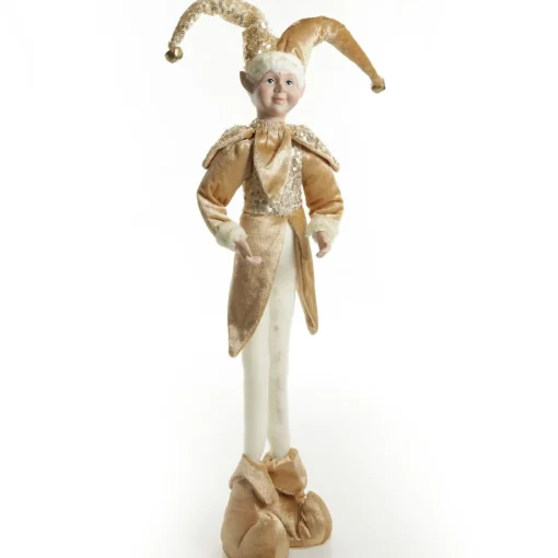 Gold Elf Standing Christmas Ornament Discount