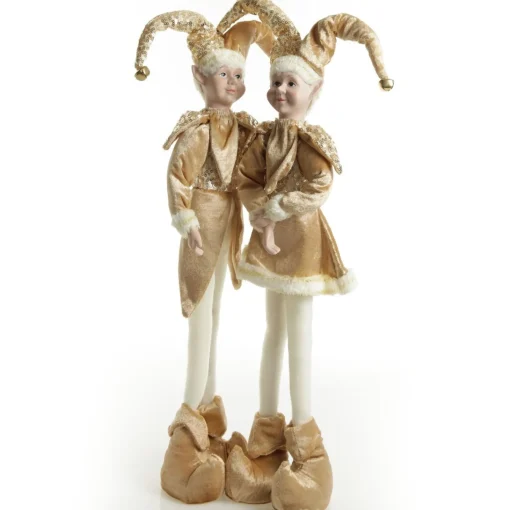 Gold Elf Standing Christmas Ornament Discount