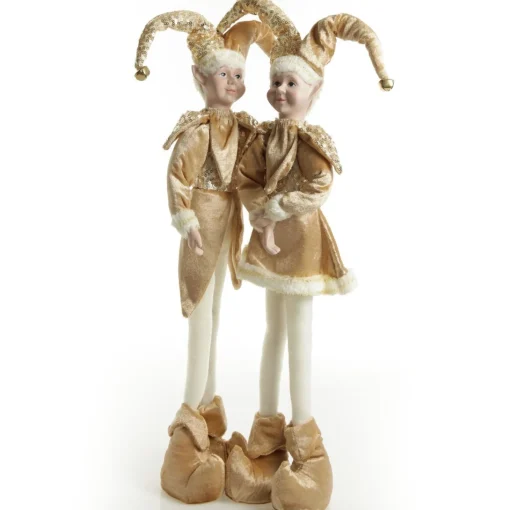 Gold Elf Standing Christmas Ornament Discount