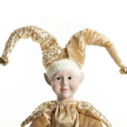 Gold Elf Standing Christmas Ornament Discount