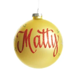 Gold Glass Personalised Christmas Bauble Online