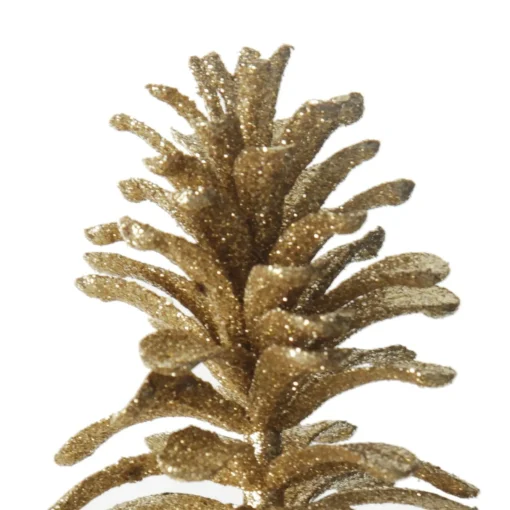 Gold Glitter Faux Hanging Pinecone New