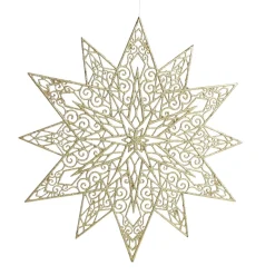 Gold Glitter Hanging Christmas Star Best Sale