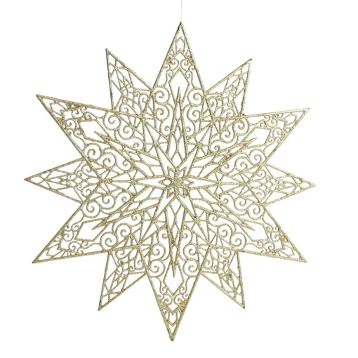 Gold Glitter Hanging Christmas Star Best Sale