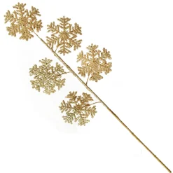 Gold Glitter Snowflake Christmas Spray Clearance
