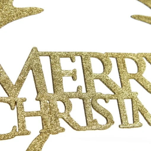 Gold Hanging Merry Christmas Sign with Antlers Cheap