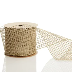 Gold Mesh Wired Christmas Ribbon Garland Clearance