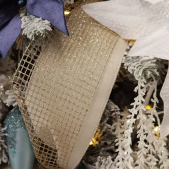 Gold Mesh Wired Christmas Ribbon Garland Clearance