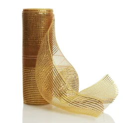 Gold Metallic Stripe Decomesh Roll Sale