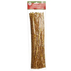 Gold Tinsel Chenille Stem Pipe Cleaners - Pack of 45 Store