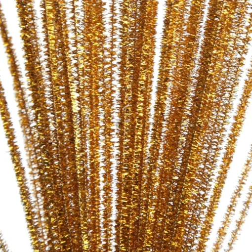 Gold Tinsel Chenille Stem Pipe Cleaners - Pack of 45 Store
