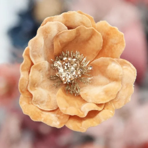 Gold Velvet Magnolia Flower Clip Outlet