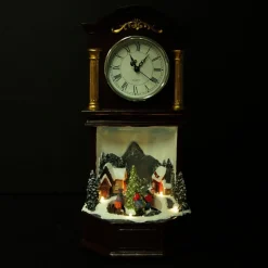 Grandfather Clock Lightup Ornament with Ice Skaters Best Sale