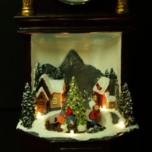 Grandfather Clock Lightup Ornament with Ice Skaters Best Sale