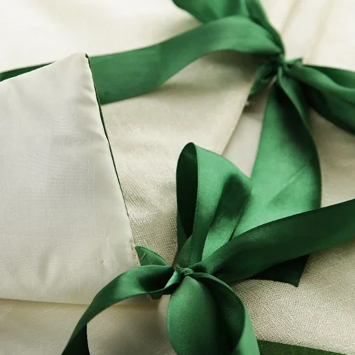 Green and Gold Mistletoe Christmas Tree Skirt Online