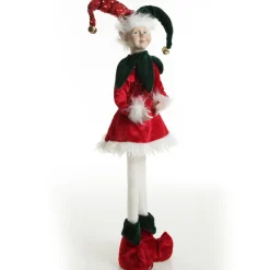 Green and Red Elf Standing Christmas Ornament Outlet