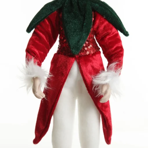 Green and Red Elf Standing Christmas Ornament Outlet