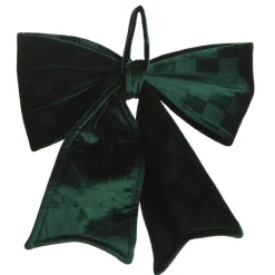 Green Checked Padded Velour Bow Best Sale