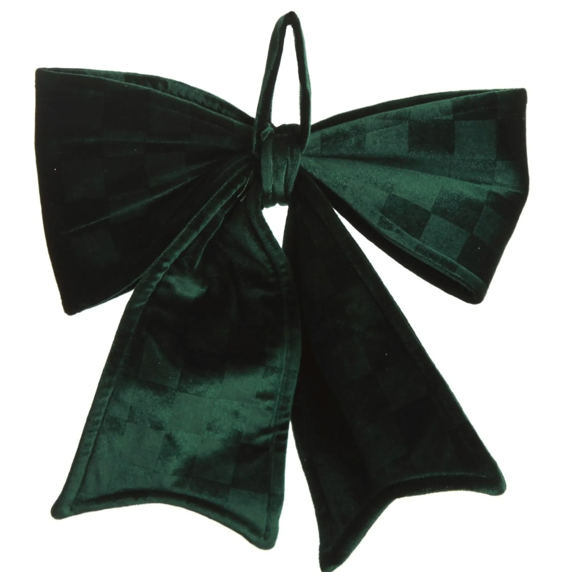 Green Checked Padded Velour Bow Best Sale