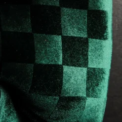 Green Checked Padded Velour Bow Best Sale