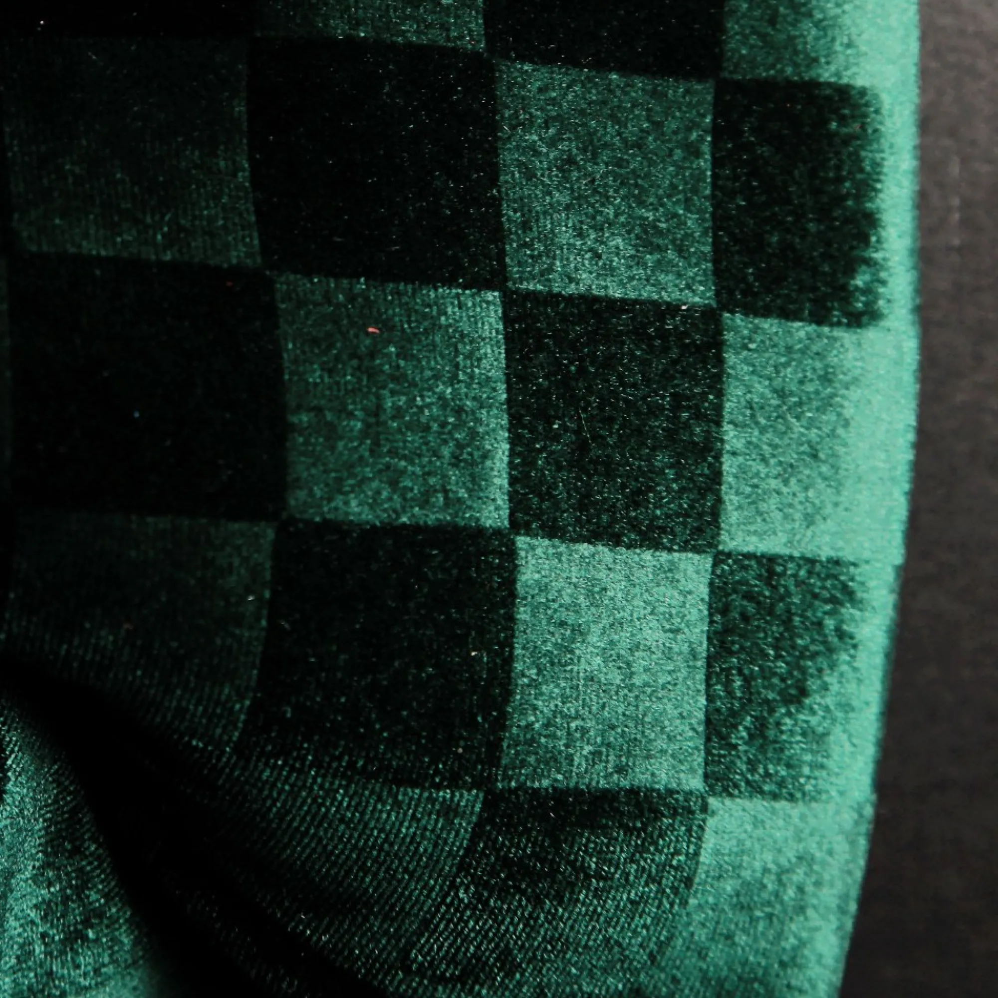 Green Checked Padded Velour Bow Best Sale