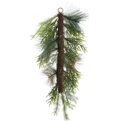 Green Mixed Leaf Christmas Teardrop Swag Cheap